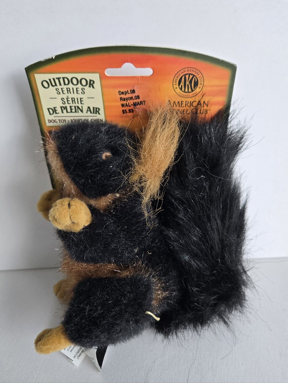 AKC Outdoor Series Black Squirrel Dog Toy NWT